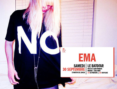 CONCOURS : gagnez 2 invitations pour 2 personnes au concert de EMA au Batofar le 30 septembre!